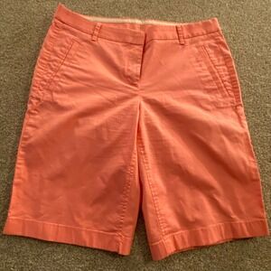 J Crew Coral Pink Stretch‎ Chino Shorts Women Casual Outdoor Size M/L